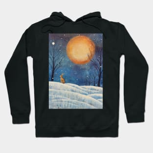 Moonlit Reverie: The Hare's Serenity Hoodie